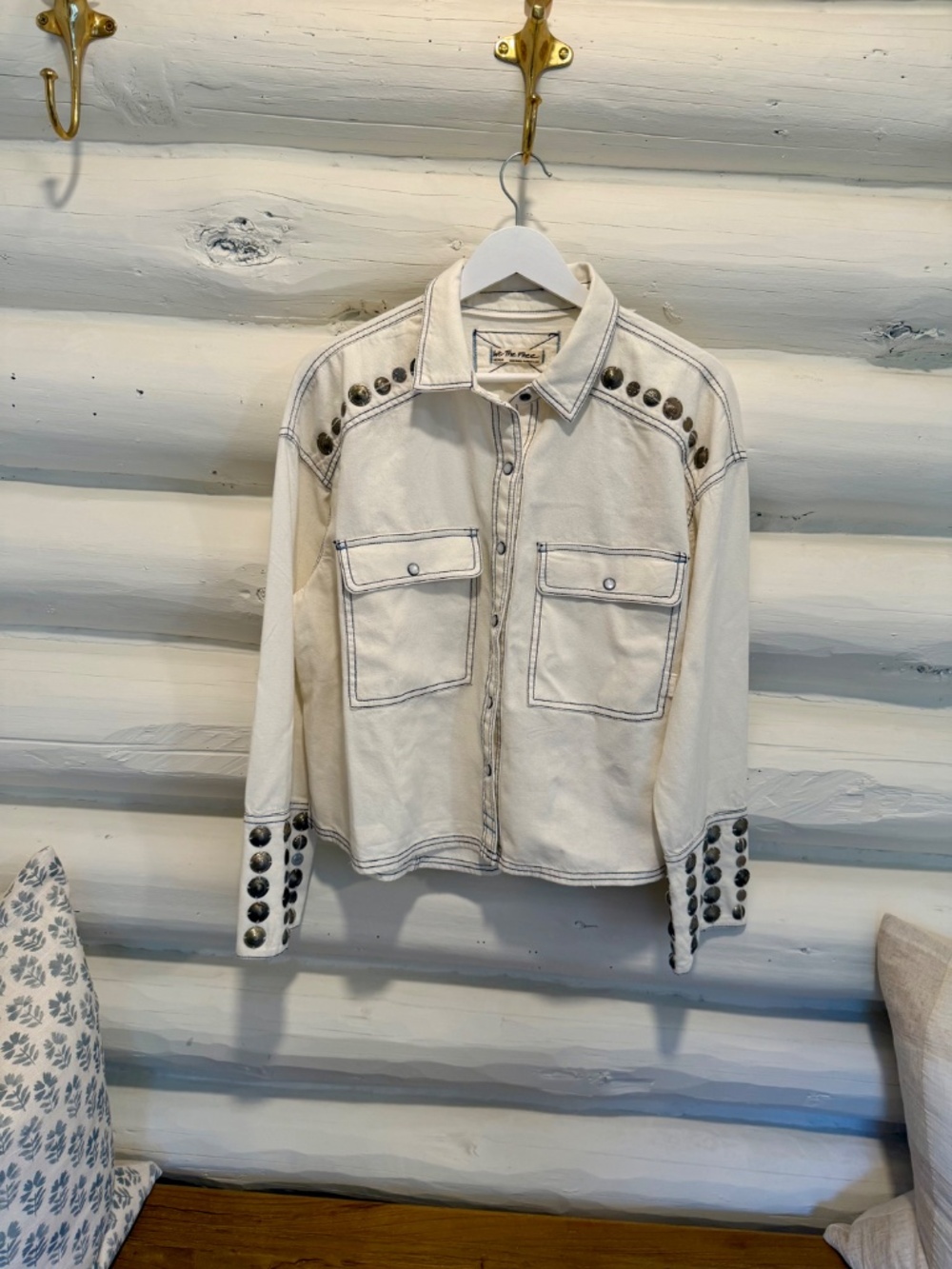 Free People Studded Cream Jacket NWT - Picture 13 of 13